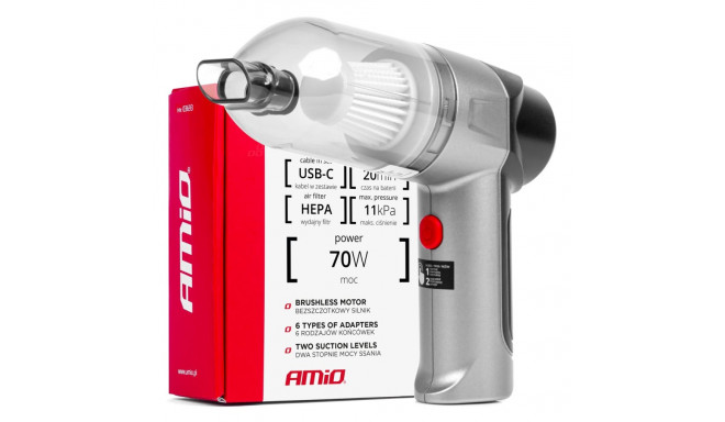 Juhtmevaba harjadeta HEPA aut tolmuimeja 70W 4000mAh amio-03693