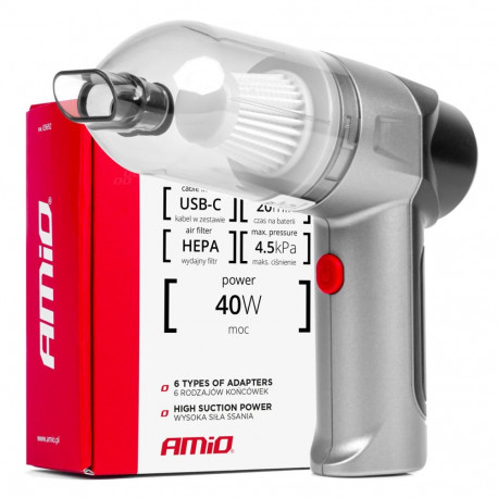 Juhtmevaba akuga auto tolmuimeja hepa 40w 4000mah amio-03692