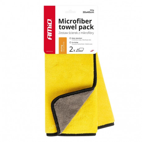 Mikrofibra ręcznik do osuszania samochodu auta 30x40 cm 2 sztuki amio-03755