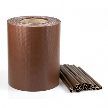 Taśma ogrodzeniowa z klipsami 19 cm x 35 mb brązowy