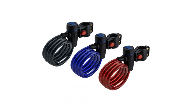 64-002# Blokada rowerowa 1m+2 kluczyki mix kolor