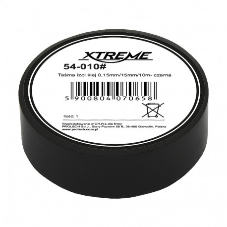 54-010# isoleerteip 0,15mm/15mm/10m - must (10 tk.)