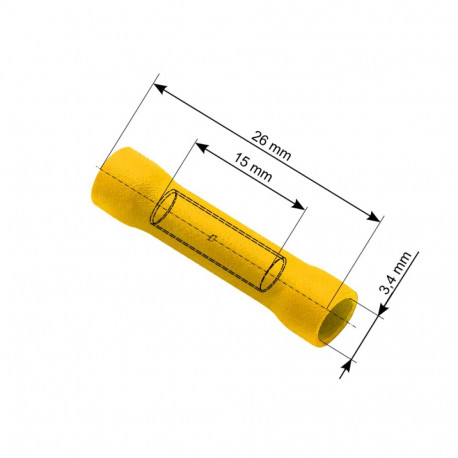43-027# Konektor łącznik izolowany 3,4/26mm żółty 100szt.