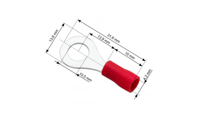 43-019# Konektor oczkowy izolowany śruba10,5 kabel4,3mm