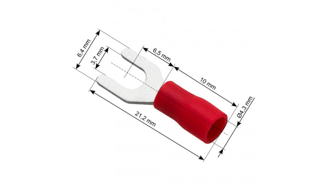 43-003# Konektor widełkowy izolowany l śruba3,7 kabel 4,3