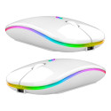 AK211B Mysz bezprzewodowa rgb biała
