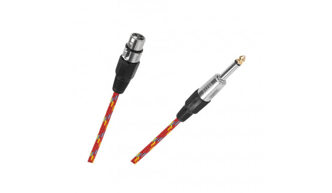 Kabel mikrofonowy gniazdo CANON-wtyk JACK 6.3mm 5m