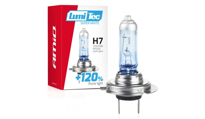 Halogeenpirn H7 12V 55W Lumitec Super White +120% Amio-02138