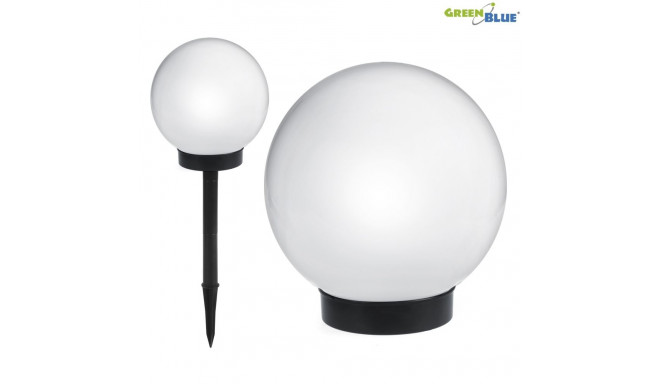 Solarna lampa wolnostojąca ogrodowa GreenBlue, kula 20x20x53cm, bialy LED, GB123