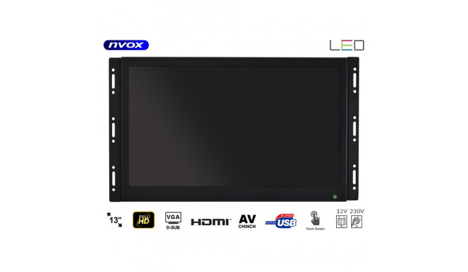 Monitor ips puuteekraan open frame led 13-tolline full hd vga hdmi usb av 12v 230v