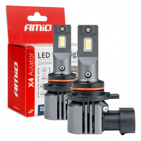 led-autolambid seria x4 aviator hir2 9012 6500k canbus amio-03768