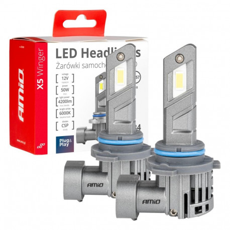 led-auto pirnid seria x5 winger hb4 6000k canbus amio-03949