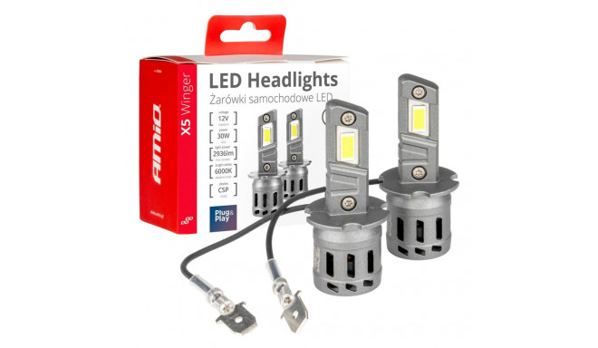 żarówki led seria x5 winger h3 6000k canbus amio-03944