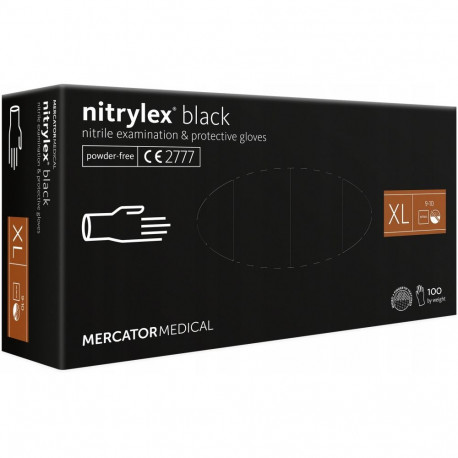Nitriilkindad must Mercator nitrylex black suurus XL 100 tk
