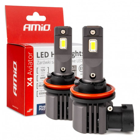 led auto pirnid seria x4 aviator h8 h9 h11 h16 6500k canbus amio-03765