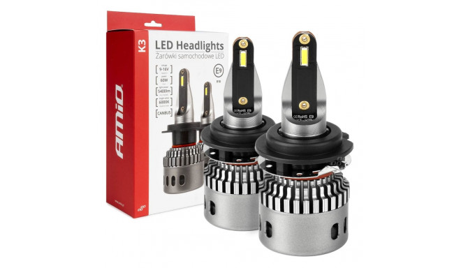 Żarówki samochodowe led seria k3 h7-6 12v 6000k canbus amio-03685