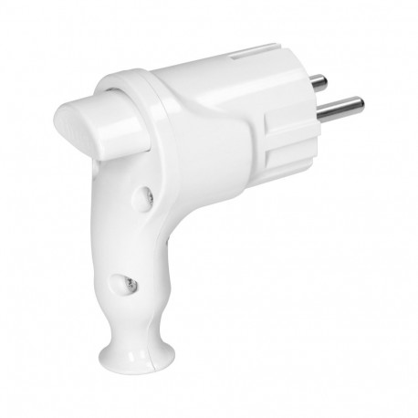 Wtyczka kątowa Uni-Schuko z wypychaczem 16A/250V, biała (20 tk.)
