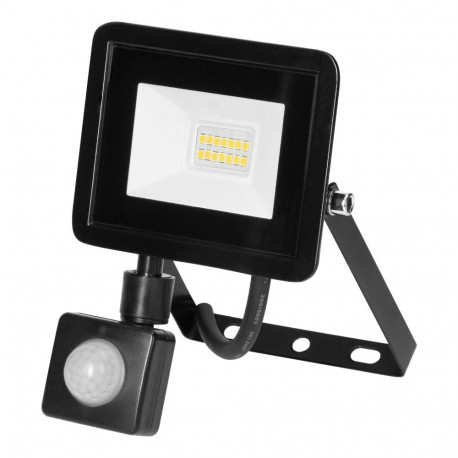 ALLED 10W LED-prožektor PIR-iga, 850 lm, IP44, 4000K, alumiinium+klaas