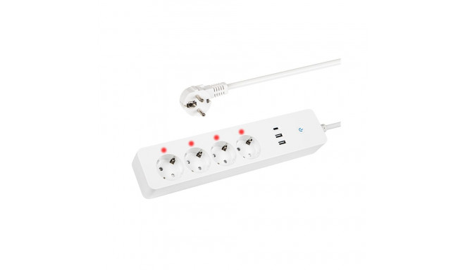 98-420# Nutikas pikendusjuhe 1,5m 2xUSB+USB-C WiFi Tuya