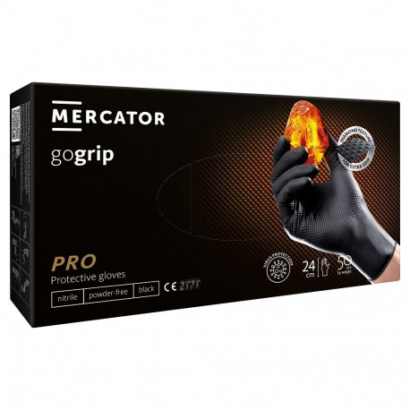 Nitriilkindad must mercator gogrip black 50 tk suurus XL