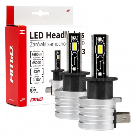 Żarówki samochodowe led seria h-mini h3 6500k canbus amio-03330