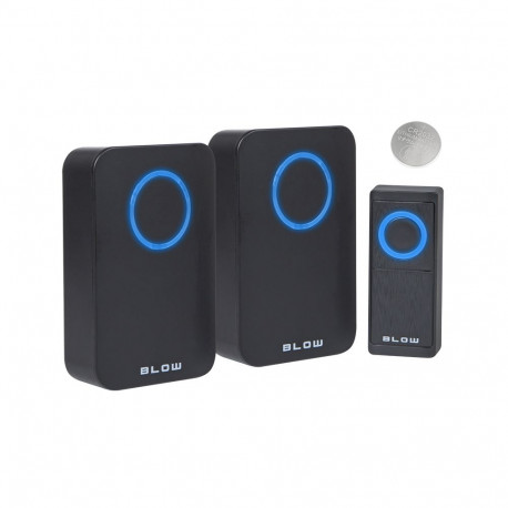 17-104# juhtmevaba uksekell dpb-12 must kaks vastuvõtjat