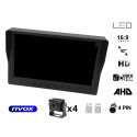 Monitor samochodowy lcd 9cali ahd 4pin z funkcją rejestratora 12v 24v oraz 4 kamery ahd