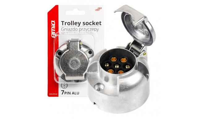 Gniazdo haka przyczepy aluminiowe 7 pin amio-03217