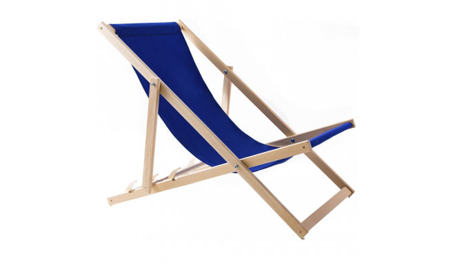 Lezak plazowy drewniany niebieski