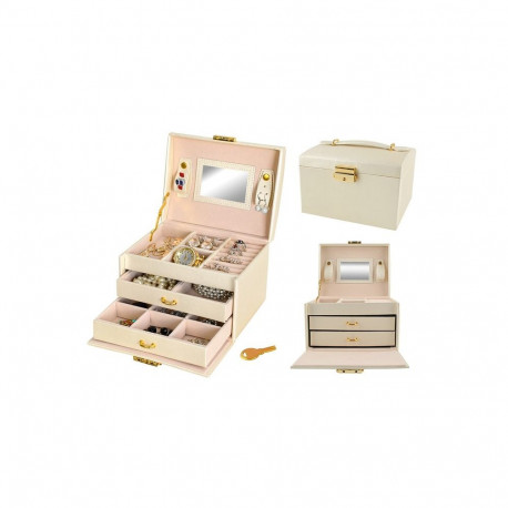 Szkatułka/ kuferek na biżuterię - beżowy