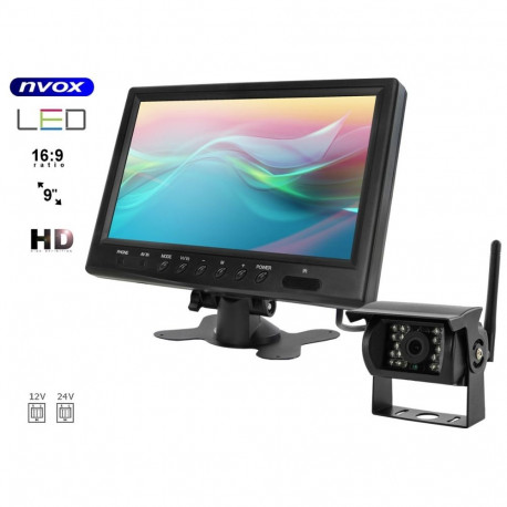 Autolcd-monitor 9-tolline 12/24V ja öövaatlusega kaamera