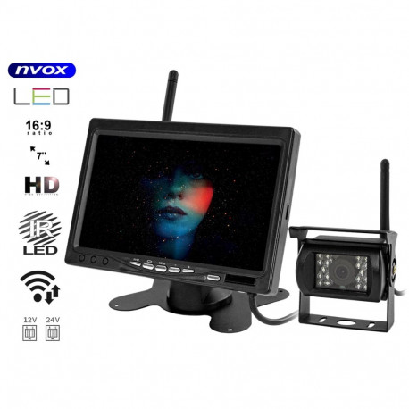 Autolcd-monitor 7-tolline 12/24V ja öövaatlusega kaamera