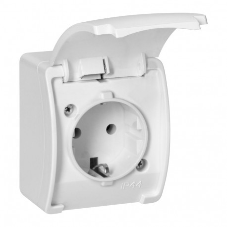 pojedik pistikupesa 2P+Z Schuko AQUATIC, IP44, valge