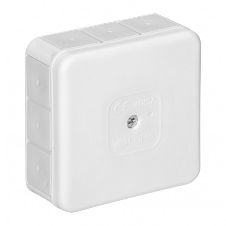 PRO pinnapealne karp, IP55, 400V, 12 läbiviiku, 85x85x37mm, valge
