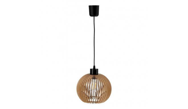 ANAFI 1P E27, lampa wisząca, max. 60W, czarna, drewno