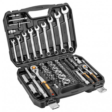 1/2", 1/4" padrunvõtmete komplekt, 82 tk, CrV, ECO