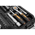 Klucze nasadowe 1/2", 1/4" , zestaw 82 szt. ECO