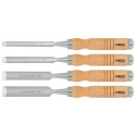Dłuta 6, 12, 18, 24 mm, zestaw 4 szt. Uchwyt drewniany Dłuta 6, 12, 18, 24 mm, zestaw 4 szt. Uchwyt drewniany