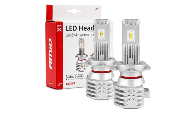 Żarówki samochodowe led seria x1 h7 h18 6500k canbus amio-02966