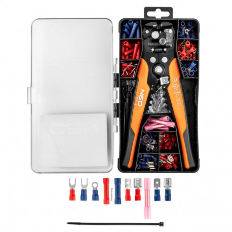 Automatyczny ściągacz izolacji 205 mm, czołowy + konektory 230 szt.