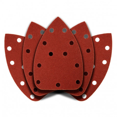 Papier ścierny na rzep delta 140 x 140 x 80 mm, K120, 5 szt., z otworami (5 tk.)