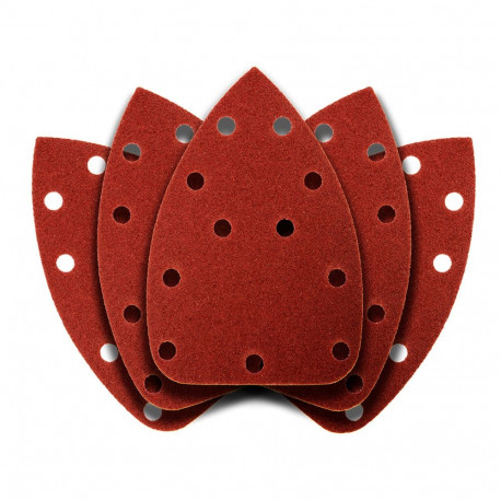 Papier ścierny na rzep delta 140 x 140 x 80 mm, K80, 5 szt., z otworami (5 tk.)