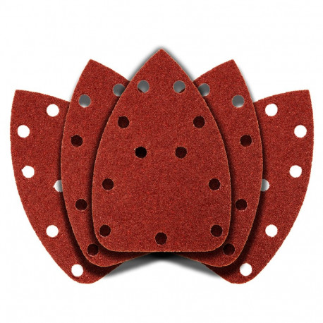 Papier ścierny na rzep delta 140 x 140 x 80 mm, K40, 5 szt., z otworami (5 tk.)
