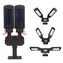 Solarna lampa uliczna LED z czujnikiem ruchu i pilotem Maclean IP54, 5W, 2x450lm, 6500K, Li-ion 2400