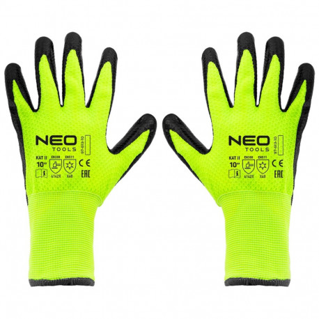 Otsaga töökindad, nailon, kaetud lateksiga, 4142X, suurus 10