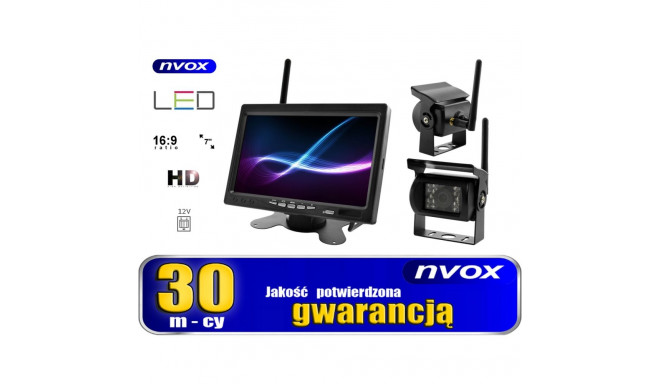 lcd 7-tolline auto monitor 12v 24v ja 2 juhtmevaba kaamerat