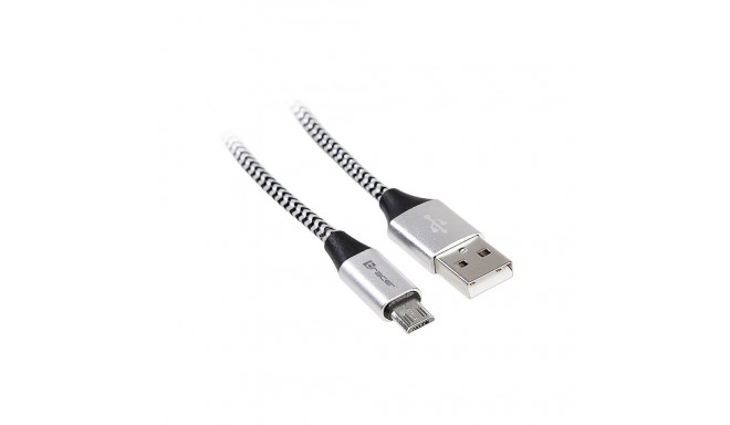 Kabel TRACER USB 2.0 AM - micro 1,0m czarno-srebrny