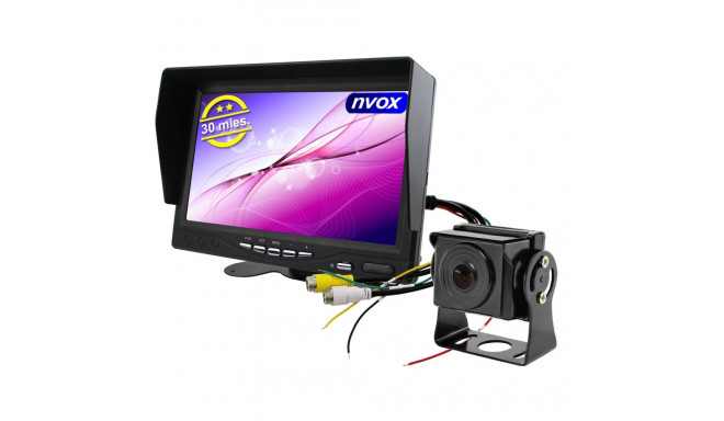 Autode lcd-monitor 7-tolline 4pin 12v 24v ja 1 kaamera