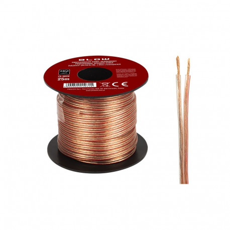 73-362# kõlarikaabel 2x0,50mm läbipaistev 25m