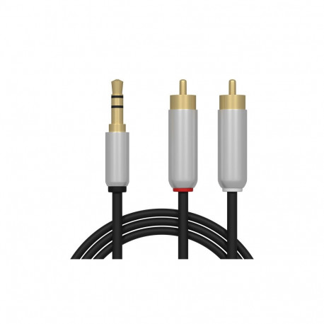 91-265# Przyłącze wtyk 3,5st-2xrca 5m metal